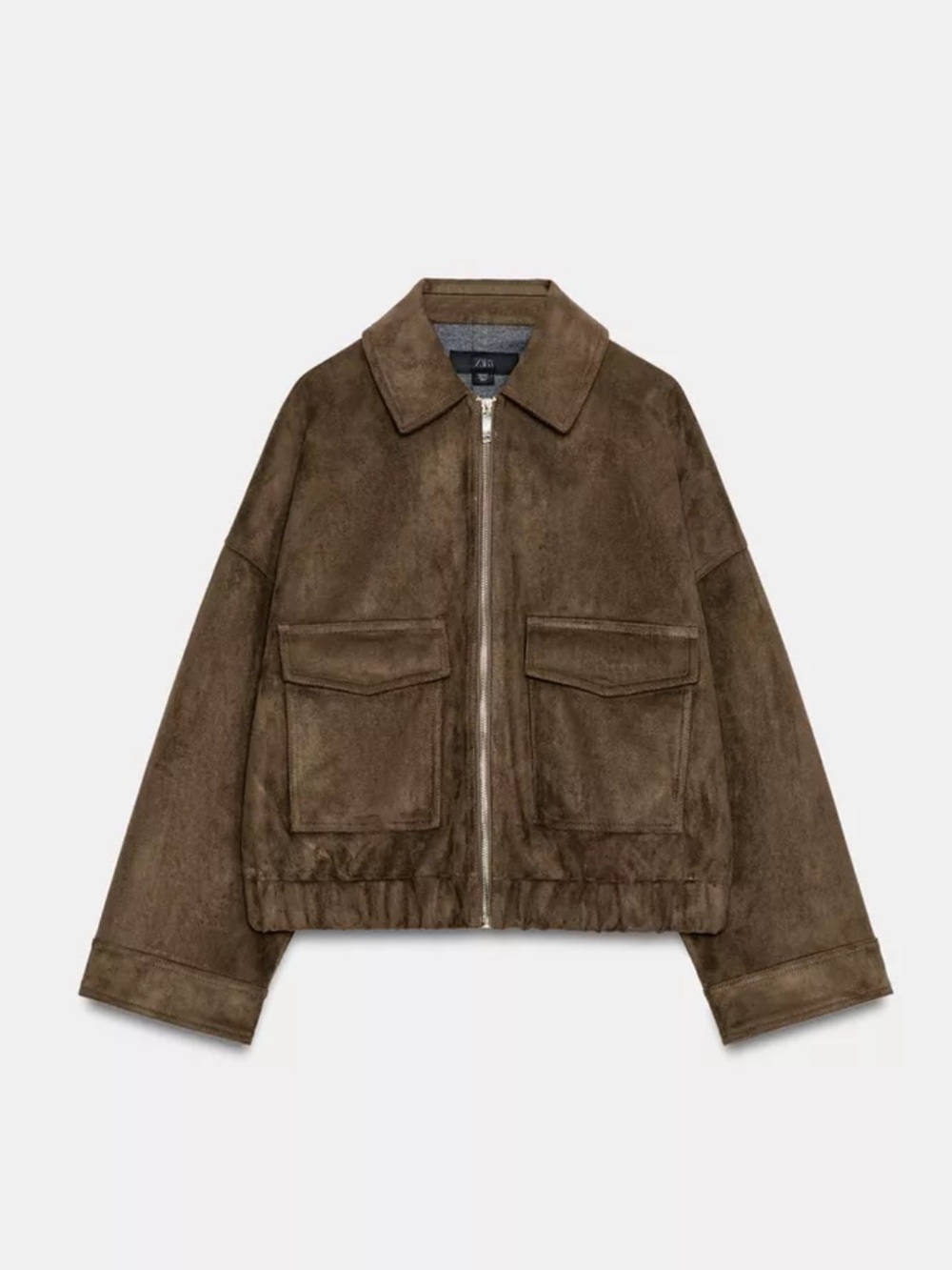Zara brown faux suede jacket - Picture 5 of 8